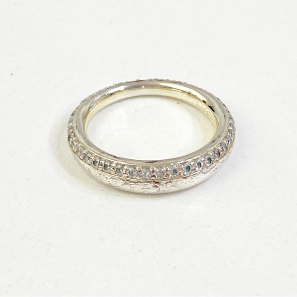 7.0 Kendra Scott Colette Crystal Pave Silver Ring - Picture 5 of 12